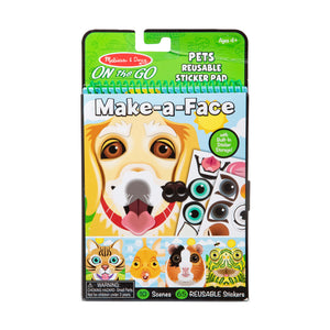 Make-a-Face - Pets Reusable Sticker Pad - On the Go Travel Activity