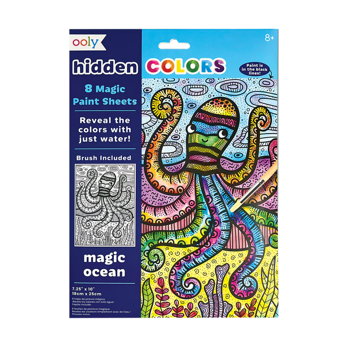 hidden colors magic paint sheets - magic ocean