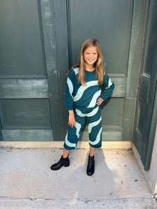 Wave print sweater