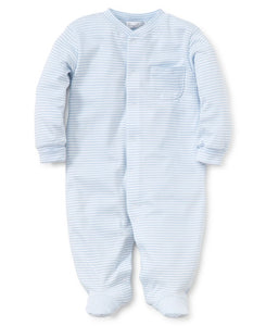 Blue Simple Stripes Footie