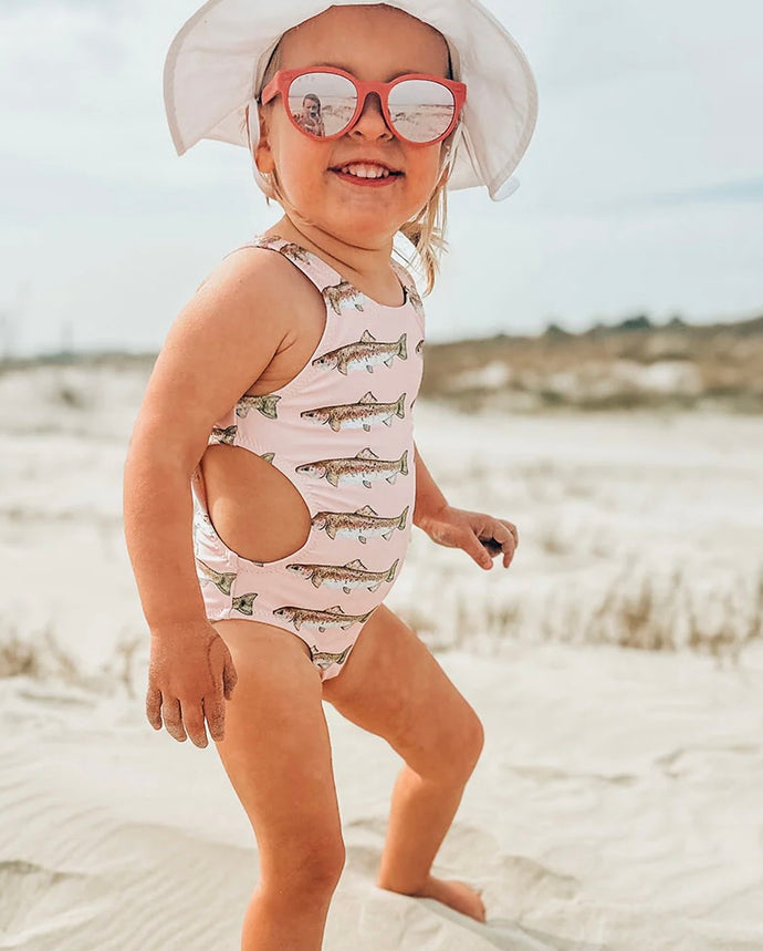 Girls Keller Swim Pink Rainbow Trout
