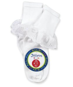 2152 Socks Sisters Eyelet & Fancy Lace Turn Cuff Socks 2 Pair Pack