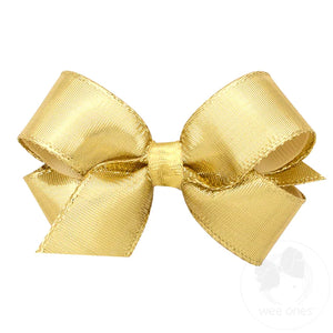 Mini Metallic Overlay Gold Bow (8553)