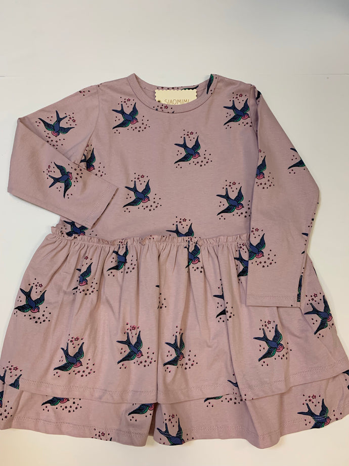 Freya Dress Mauve Bird