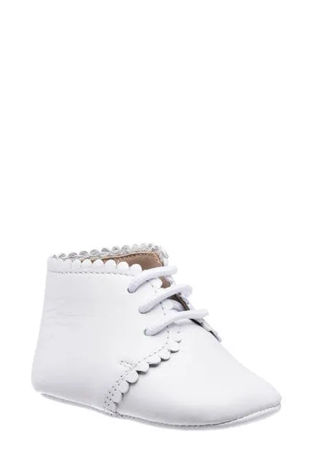 Scalloped Bootie White