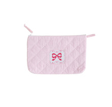 Pink Bow Quilted Luggage