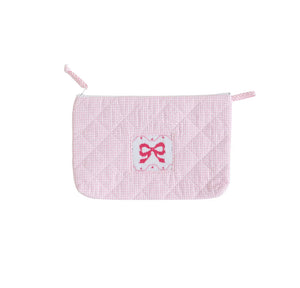 Pink Bow Quilted Luggage