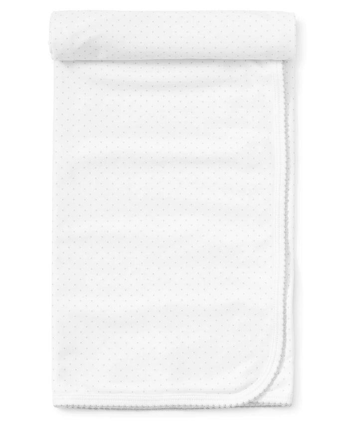 White/Silver New Kissy Dots Print Blanket