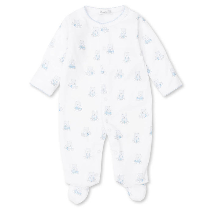 Bear Snuggles Zipper Footie, Blue