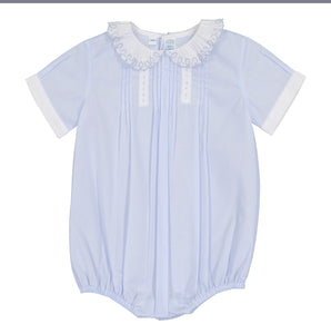 Boys Vintage Scallop Collar Creeper, Blue