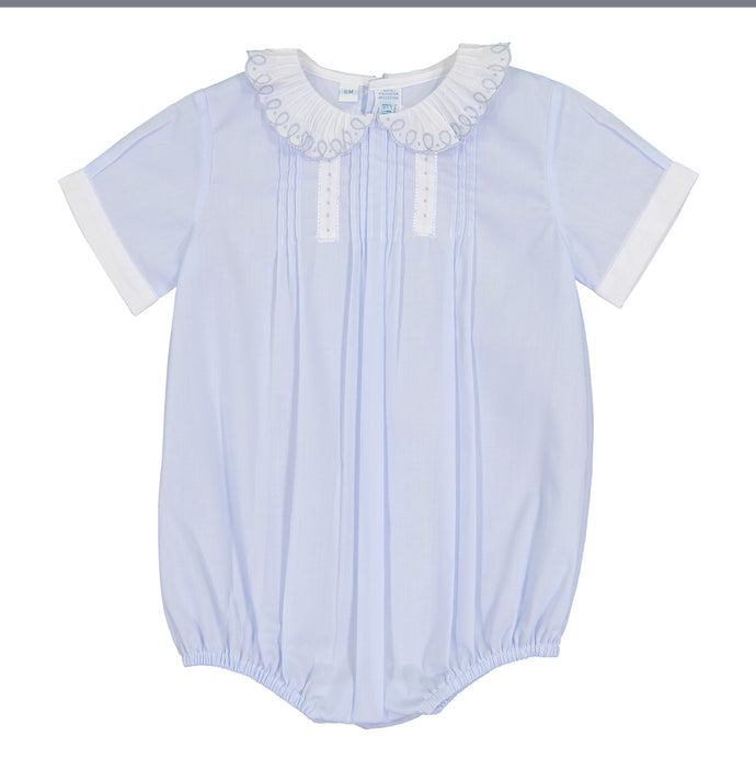 Boys Vintage Scallop Collar Creeper, Blue