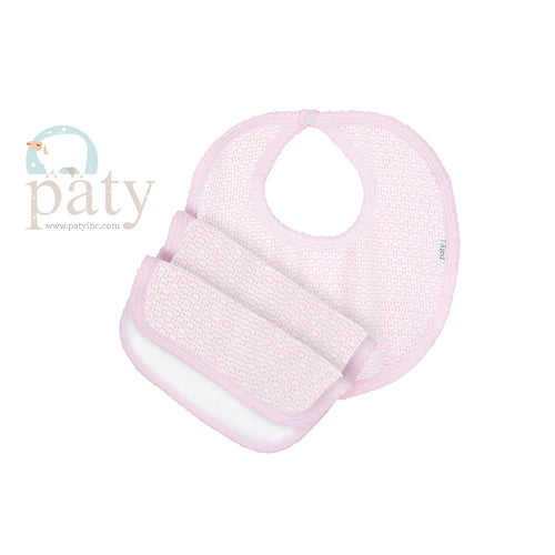 Paty Bib & Burp Set, Pink