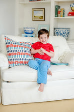 Carter Crewneck Richmond Red With Park City Periwinkle Stork