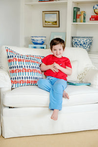 Carter Crewneck Richmond Red With Park City Periwinkle Stork