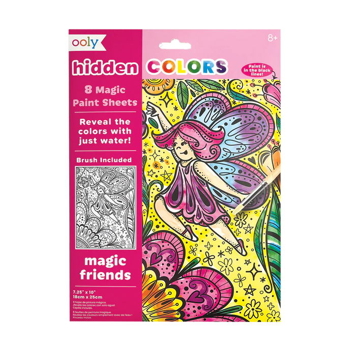 hidden colors magic paint sheets - magic friends