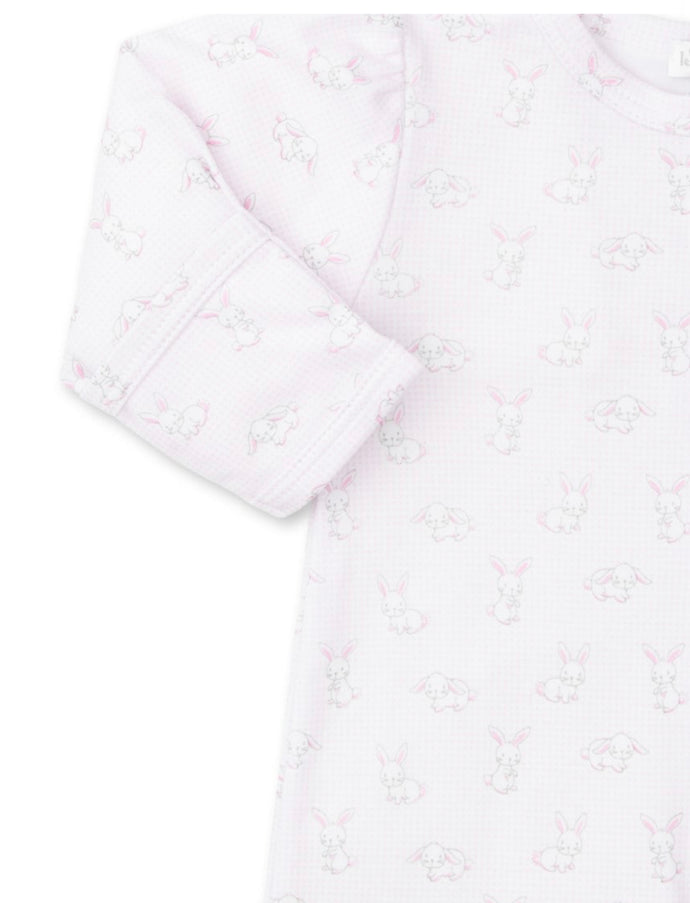 Gingham Bunnies Footie, Pink