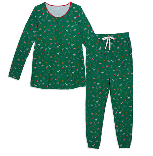 jungle bells modal magnetic nursing pj with jogger - women