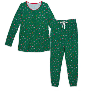 jungle bells modal magnetic nursing pj with jogger - women