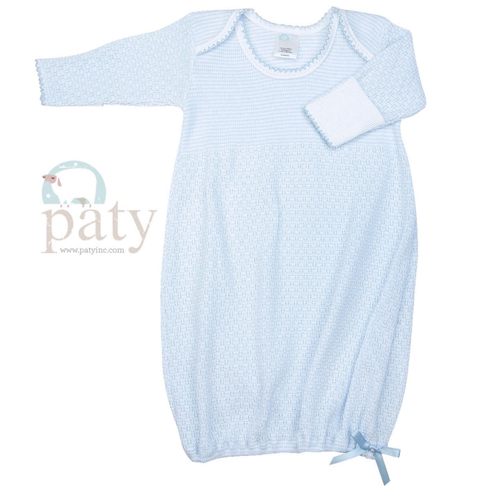 Paty Lap Shoulder Gown, Blue, No Bow
