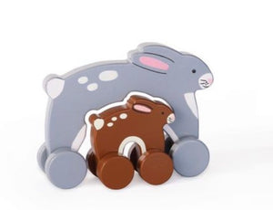 Mommy and baby push toy