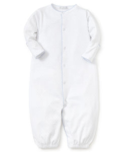 Dots Print Converter Gown, white/blue
