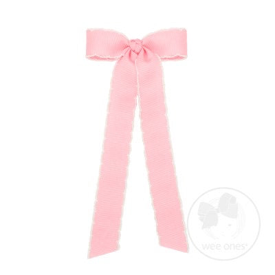 Mini Moonstitch Longtail Bow Light Pink/white