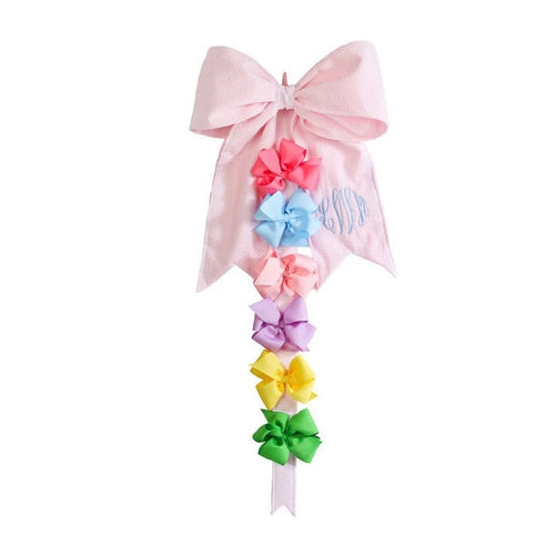 Bibie Bow Holder Pink Savannah Seersucker