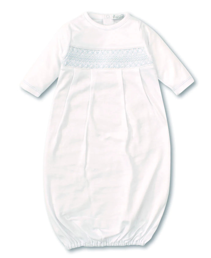 Charmed Hand Smocked Blue Sack Gown