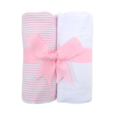 (2) Burp Set, Pink SS Stripe