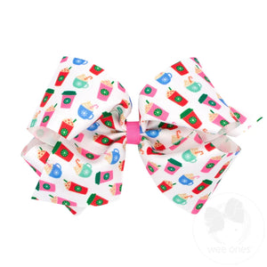 King Christmas Cups Grosgrain Bow