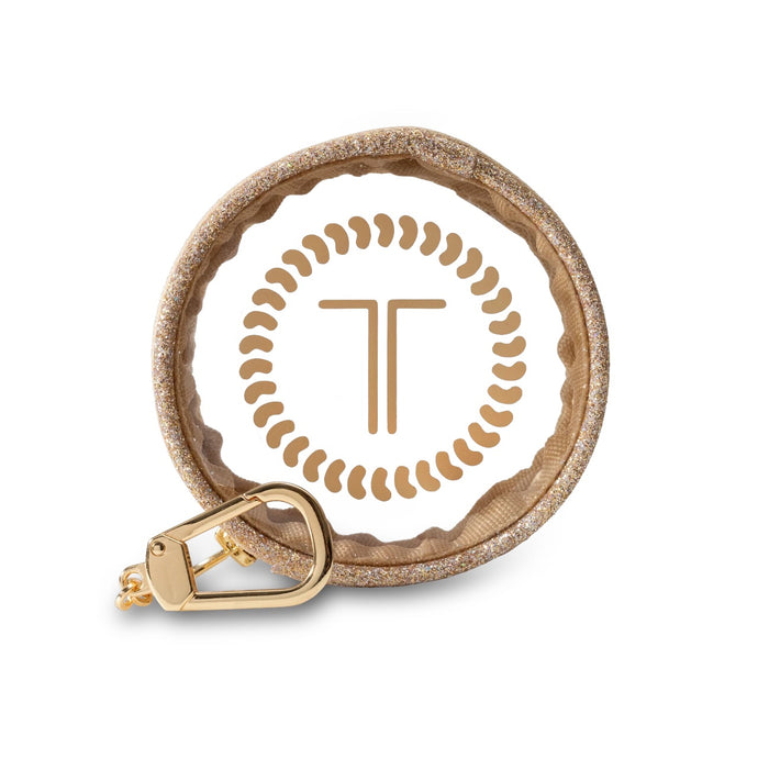 Teletote Keychain, Gold Glitter
