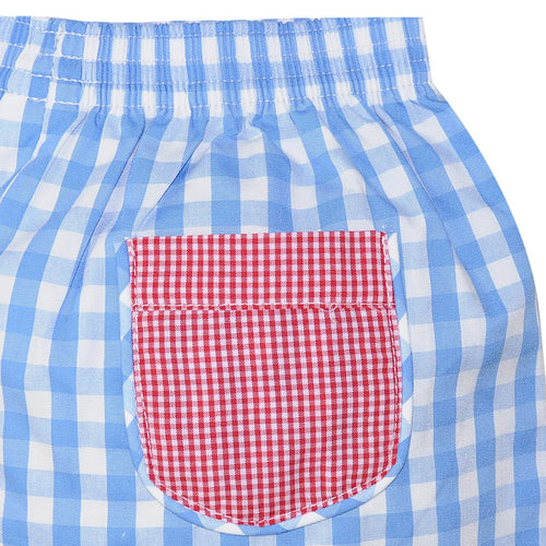 Blue/Red Boys Short Set