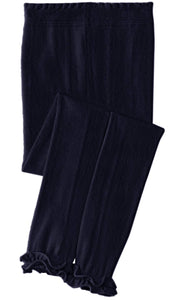 Footless Ruffle Tights, Navy