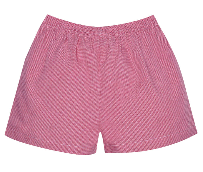 Red Micro Gingham Short