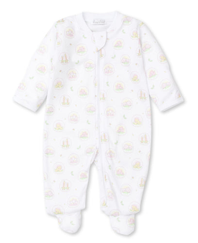 Jungle Kins Zipper Footie, Pink