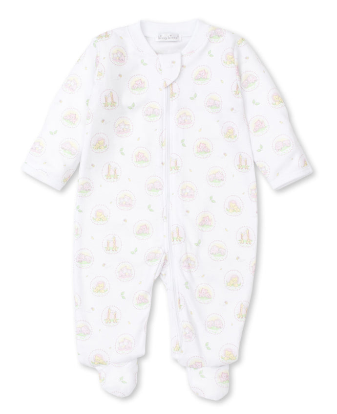 Jungle Kins Zipper Footie, Pink