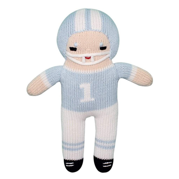 Football player 7” rattle, lt. blue