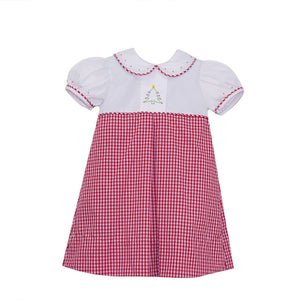 Red Christmas Tree Apron Dress