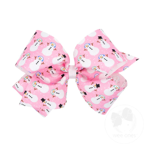 King Frosty Snowman Grosgrain Bow