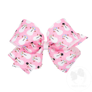 King Frosty Snowman Grosgrain Bow