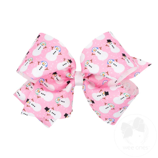 King Frosty Snowman Grosgrain Bow