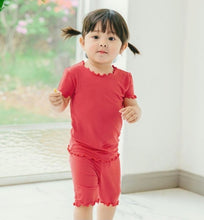 Shirring Short Rose Coral Set