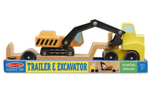 Trailer & Excavator Wooden Vehicles Play Set