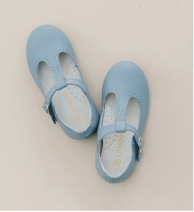 Lamour Eleanor T-Bar Flat, Dusty Blue
