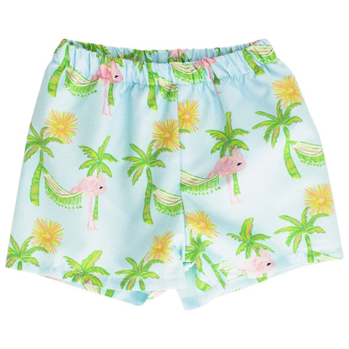 Boys Swim Trunk- Flamingo