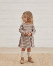 Ribbed Long Sleeve Dress, Autumn Stripe