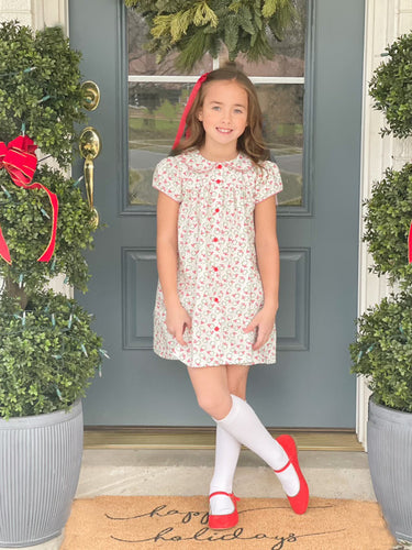 Wynne Dress Wreaths with Red Buttons