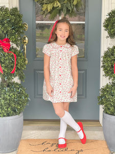 Wynne Dress Wreaths with Red Buttons
