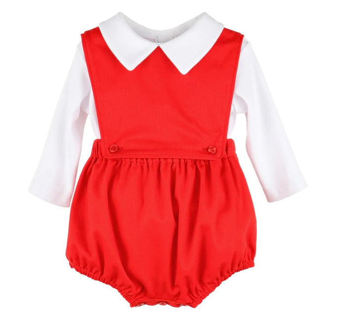 Winterberry Boy Overall Red