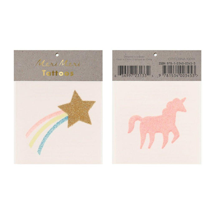 Star & Unicorn Small Tattoos (set of 2 sheets)